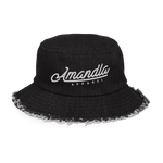 AA Essential Distressed Black Denim Bucket Hat